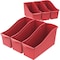 Storex Book Storage Bin, Plastic, Red, 7 in H, 5.3 in W, 14.3 in L, 6 PK STX71102U06C - alternate 2